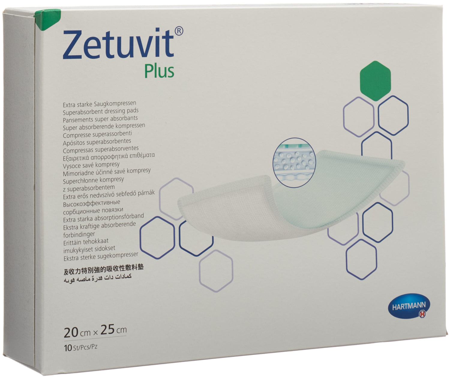 ZETUVIT Plus compresse absorbante 20x25cm 10 pce