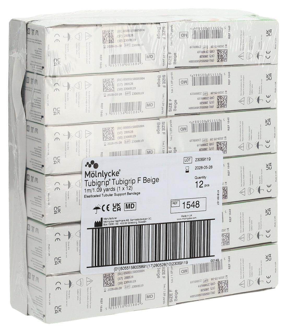 Tubigrip Bandage Tubulaire Taille F 1m x 10cm Lot de 12
