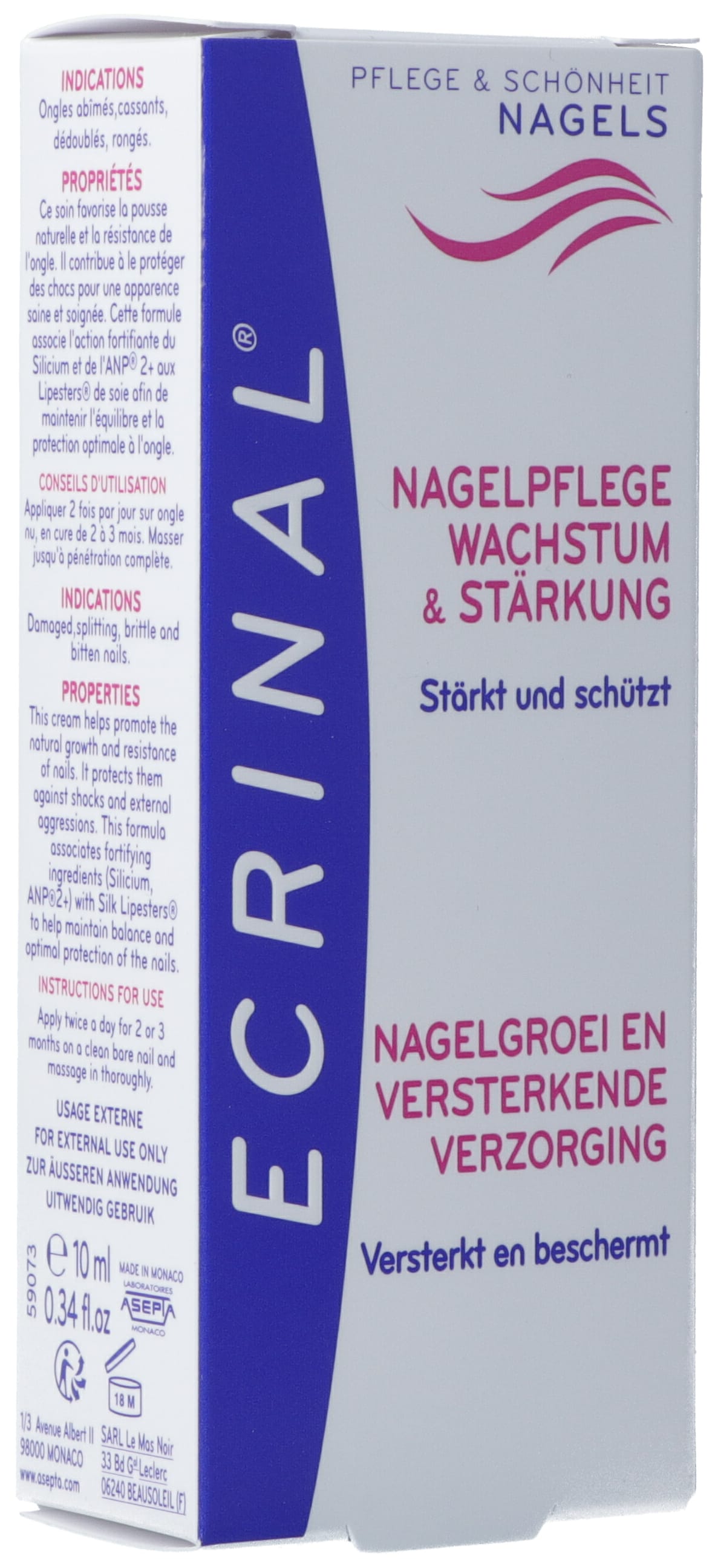 ECRINAL Crème Croissance &amp; Résistance Ongles Fortifiés | 10 ml