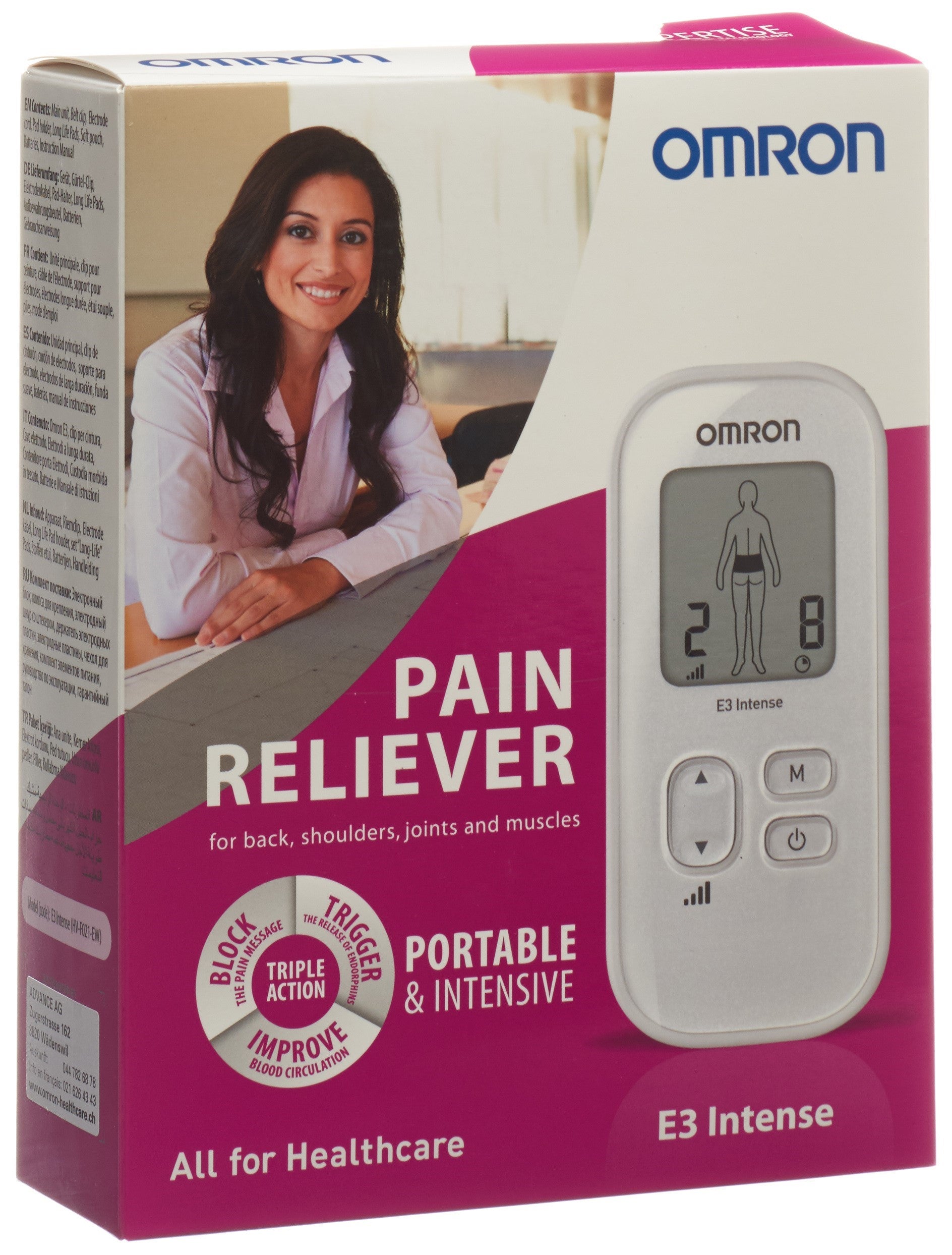 OMRON E3 TENS Neurostimulateur Anti-douleur | 1 Appareil