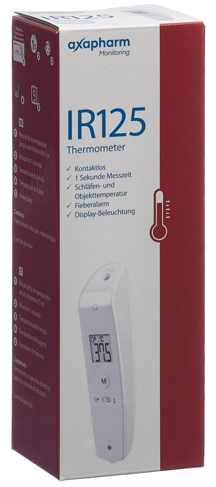 AXAPHARM Thermomètre Infrarouge IR125 Précis Sans Contact | Médical