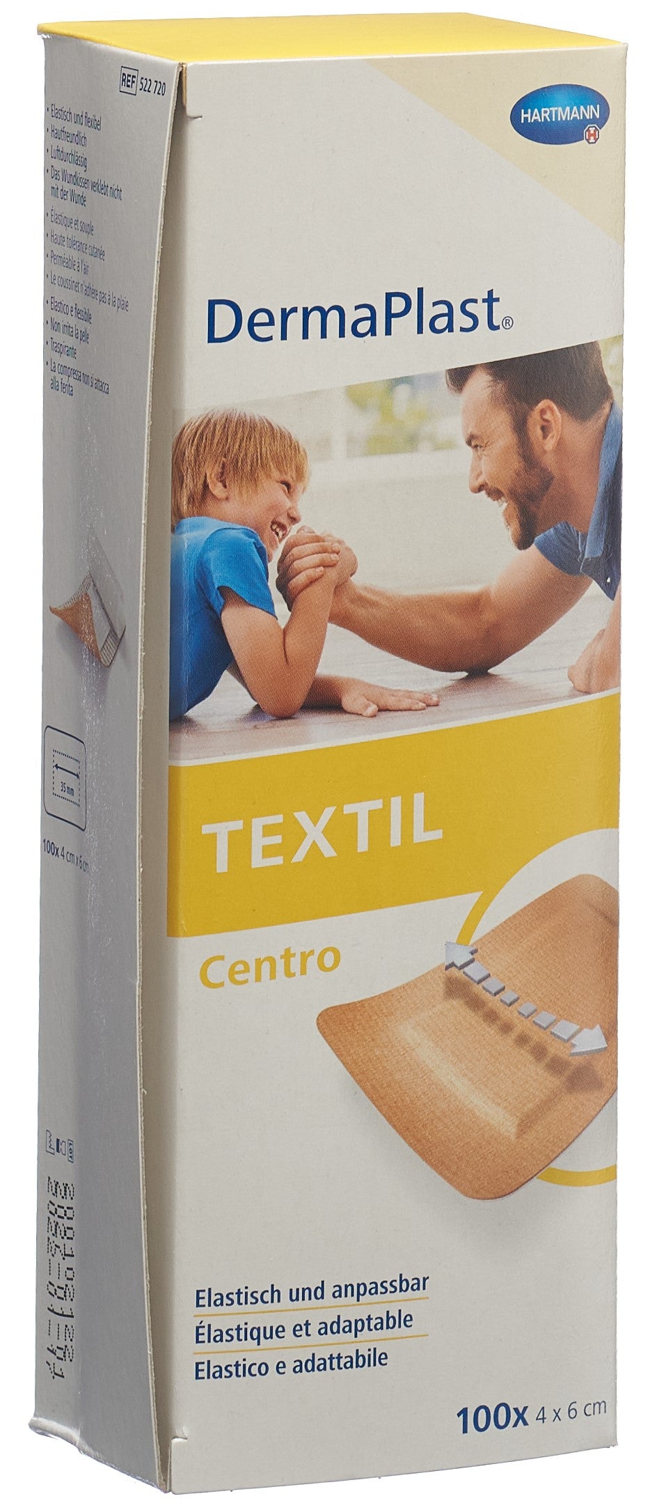 DERMAPLAST Pansement Textile Chair 4 cm x 6 cm | Lot de 100