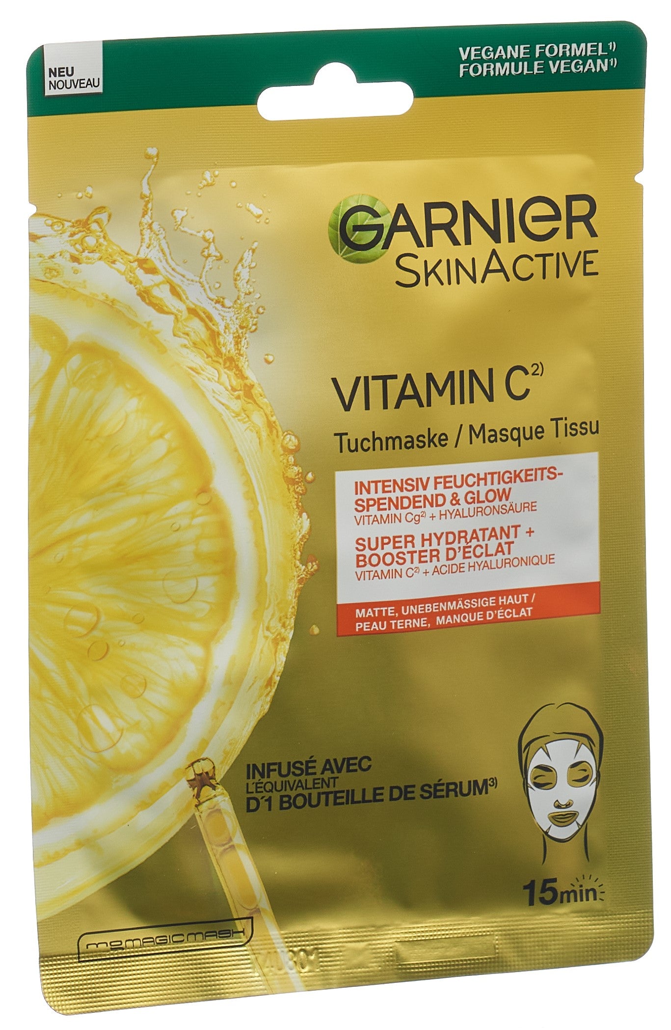 GARNIER Masque Tissu Vitamine C Hydratant Éclat | 28 g