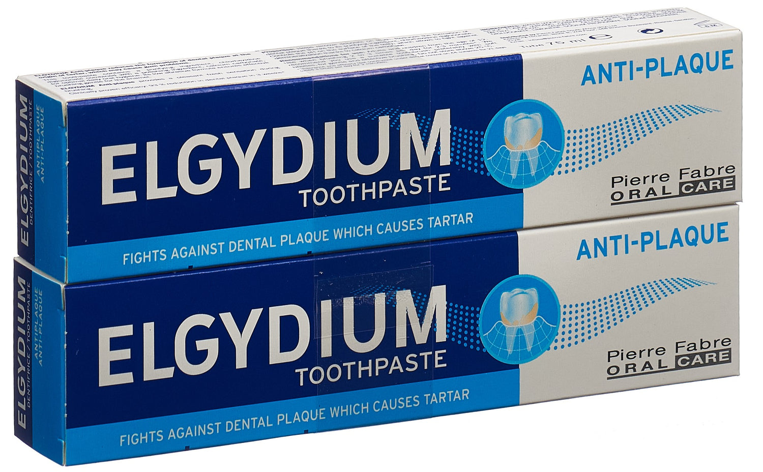 ELGYDIUM Anti-Plaque Dentifrice Duo 2 x 75 ml Efficacité Maximale