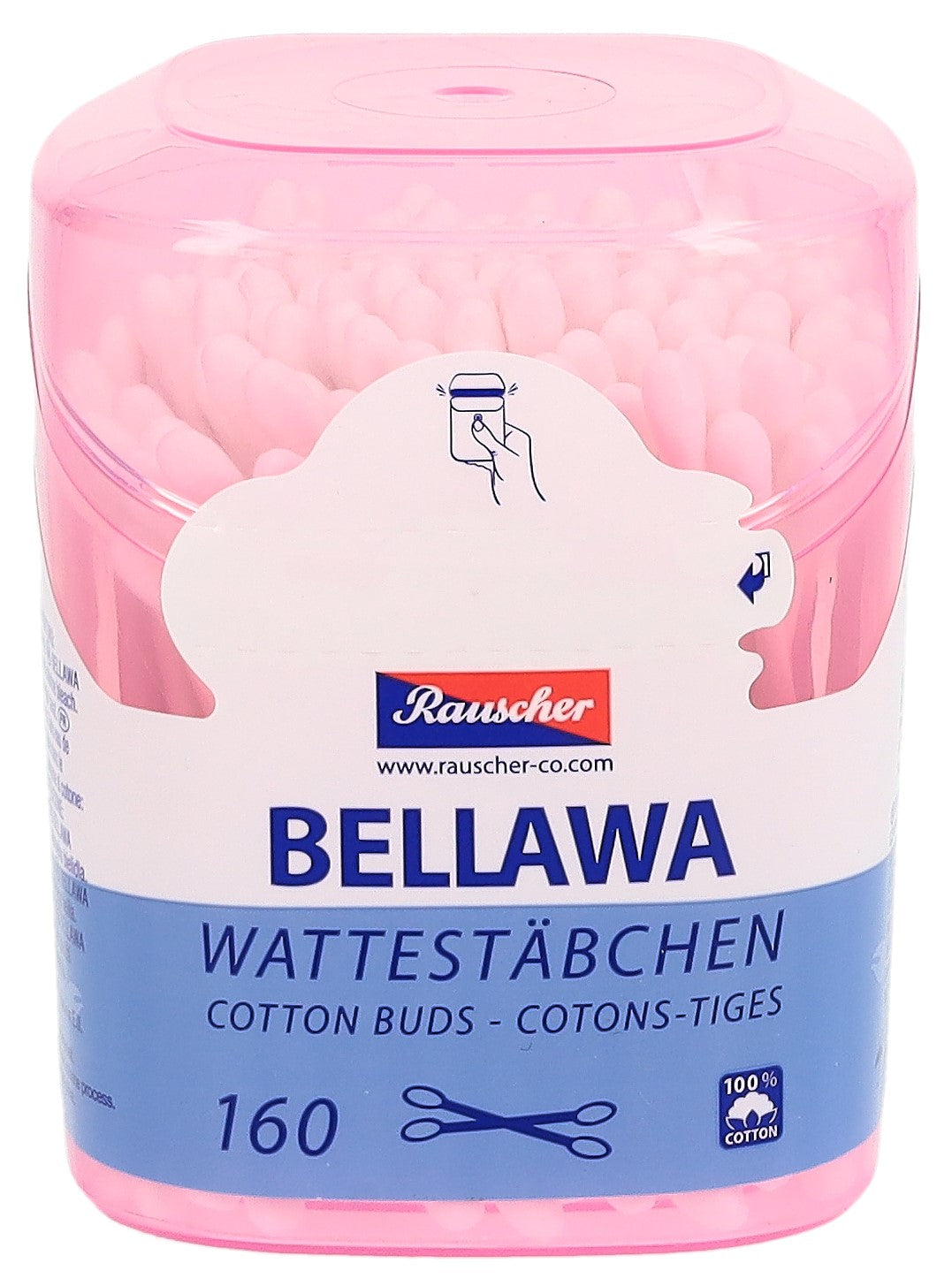 BELLAWA Coton-tiges Boîte Ronde 160 Pièces | Hygiène Douceur