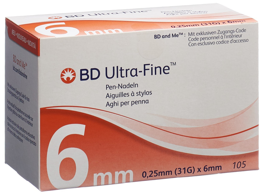 BD Ultra-Fine Aiguilles Stylo 31G 0.25x6mm 105 Pièces Confort