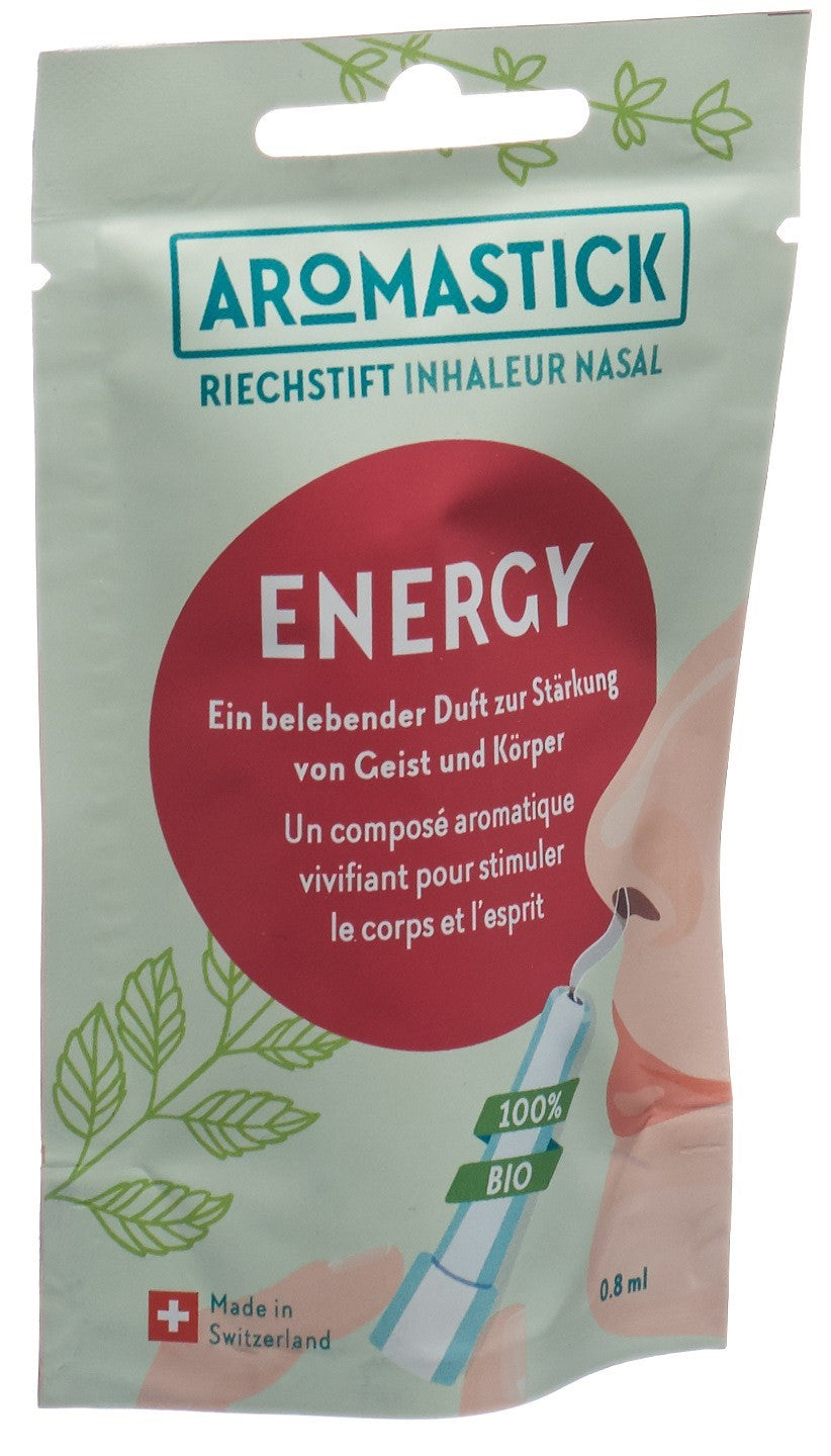 AROMASTICK Inhalateur Nasal Bio Energy - Boost Énergie Naturel | 1 Unité