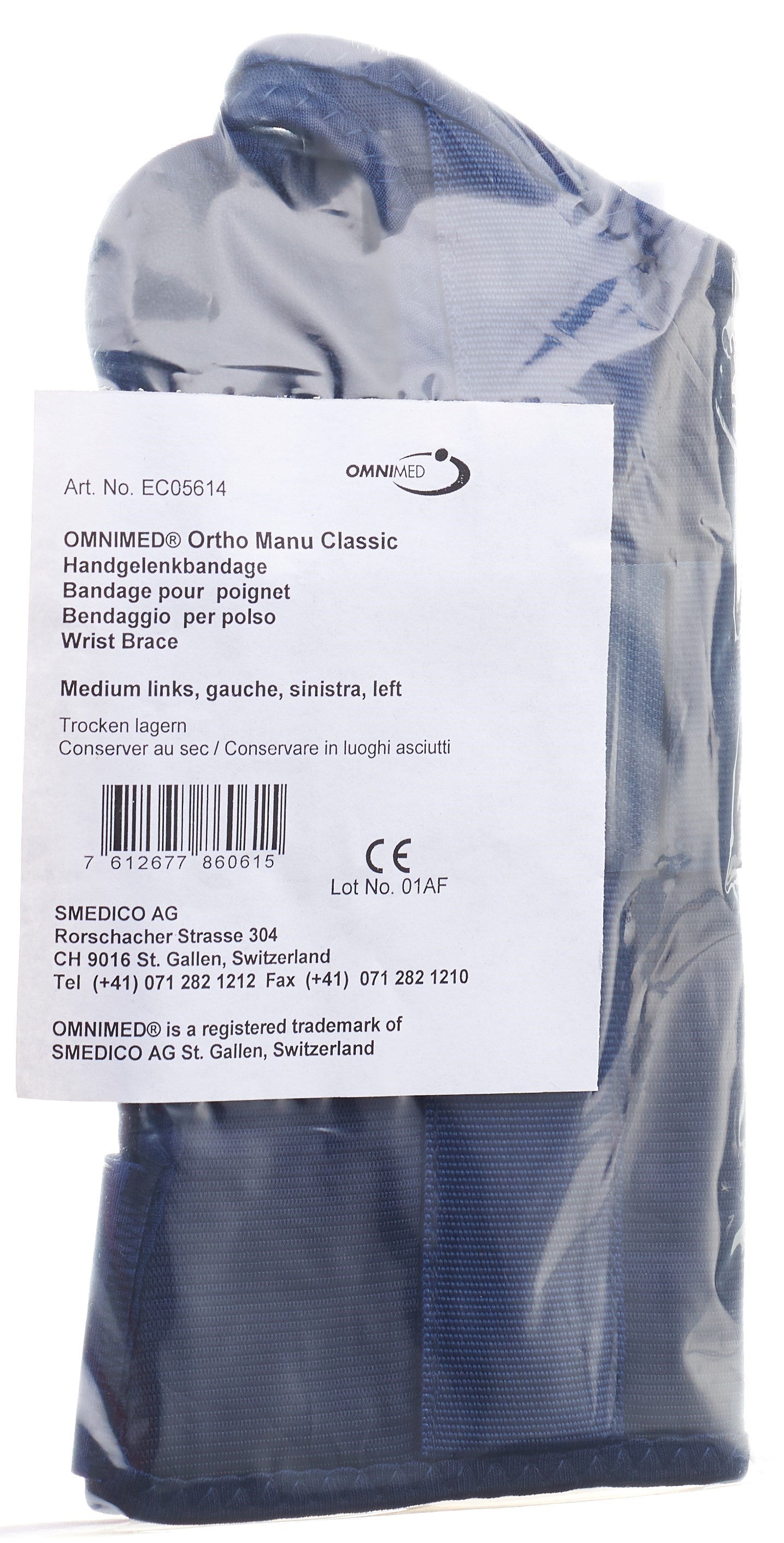 OMNIMED Ortho Manu Classe Band Poignet 16.5-19cm Soutien Douleur | Orthèse Médicale