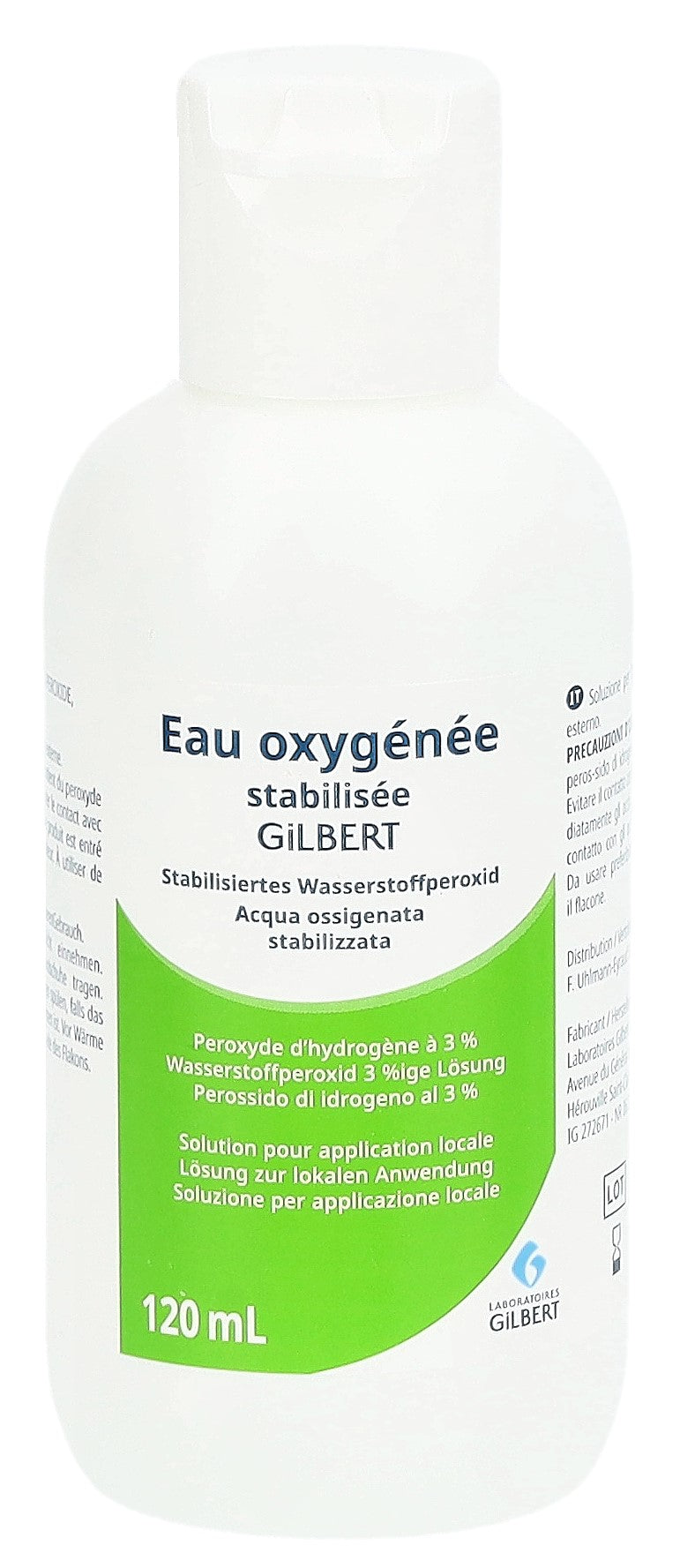 GILBERT Eau Oxygénée 3% Antiseptique | 120 ml