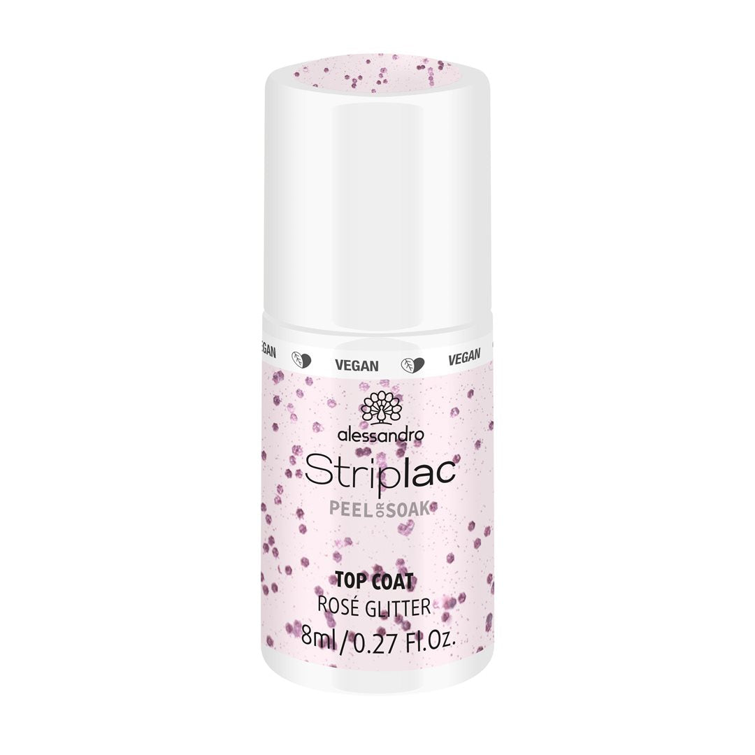 ALESSAN Striplac Top Coat Rosé Glitter 8 ml