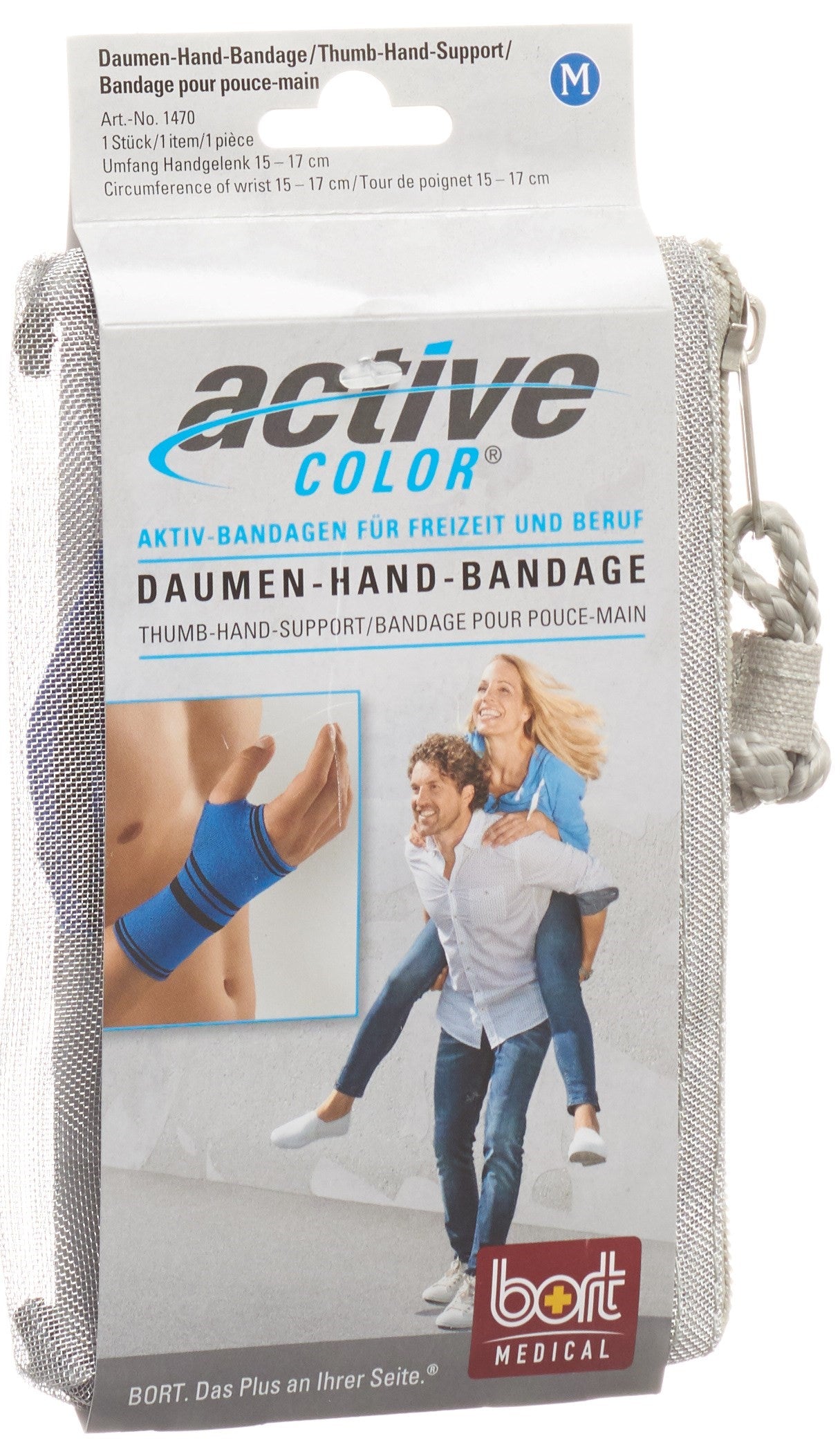 BORT Orthèse Pouce Main ActiveColor Bleu Confort &amp; Soutien | Taille M