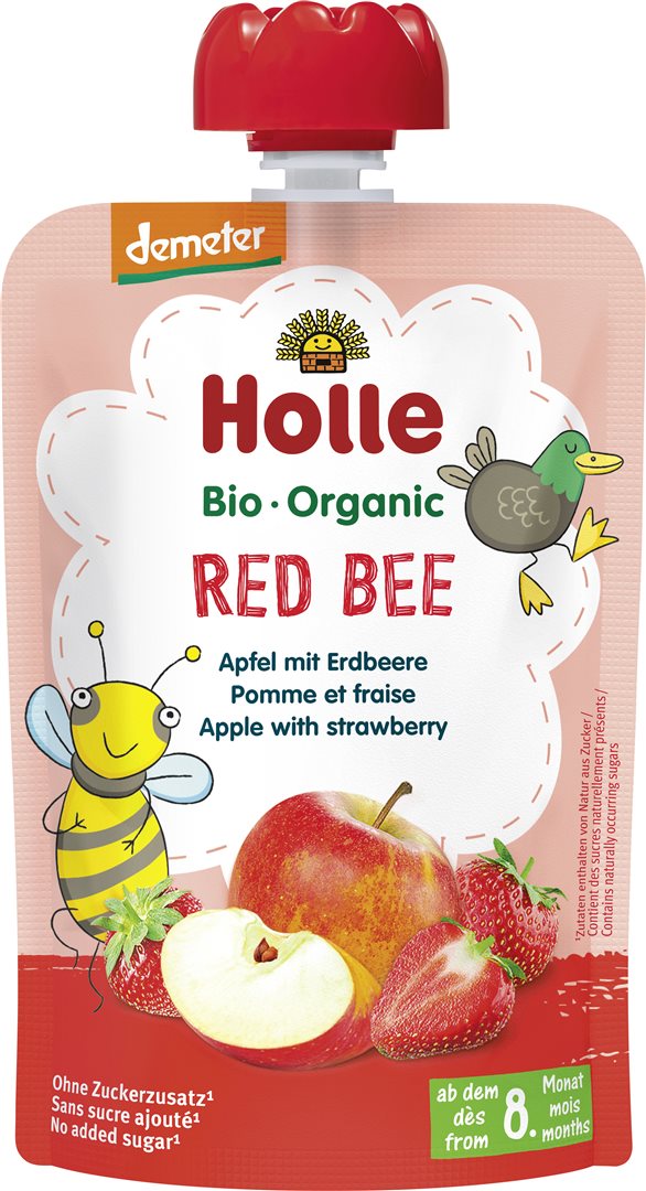 Holle Bio Pomme Fraise Pouchy 100g Goût Fruité | Purée Bébé