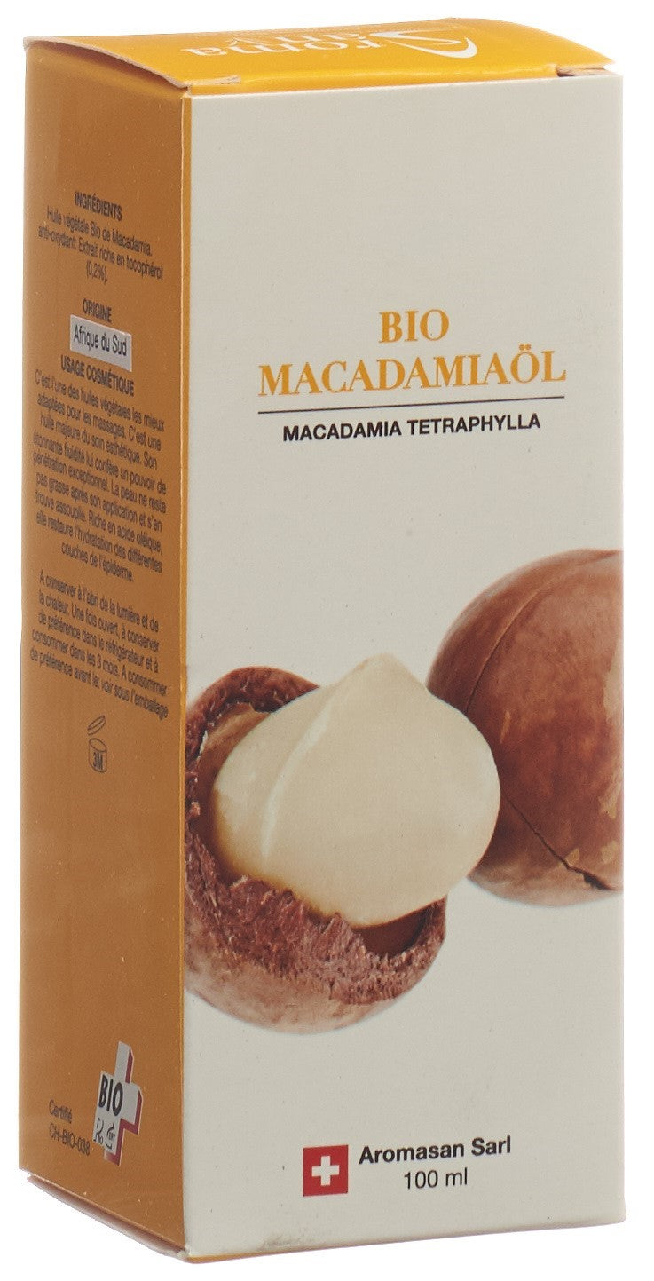 AROMASAN Huile Macadamia Bio Soin Corps &amp; Visage | 100 ml