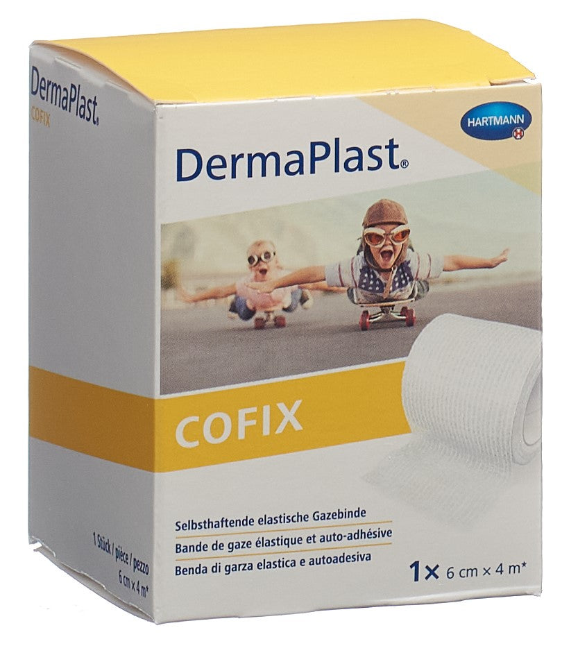 DERMAPLAST CoFix Pansement Compressif 6 cm x 4 m Blanc | Confort