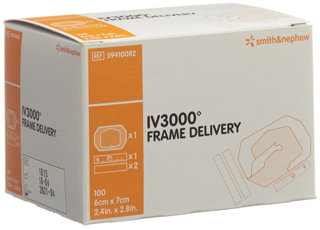 IV3000 Pansement Fenêtré Fixation Douce 6x7cm 100 Pièces