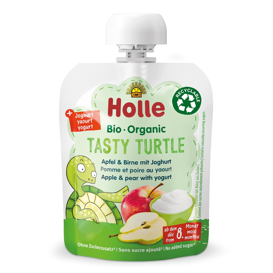 Holle Tasty Turtle Pomme Poire Yaourt Bio 85 g