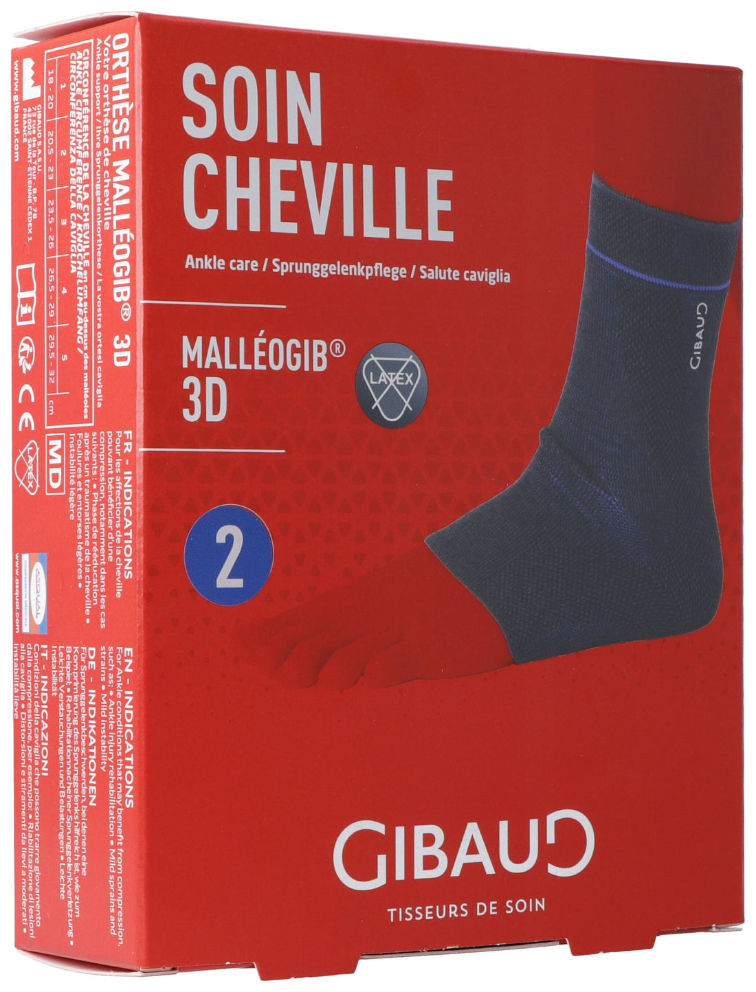 GIBBAUD Malleogib 3D Chevillère de Compression Gr2 | Soutien et Stabilité
