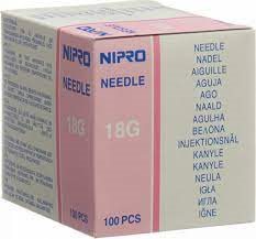 Nipro Aiguilles Hypodermiques 1.2 x 50 mm Rose 18G | Lot de 100
