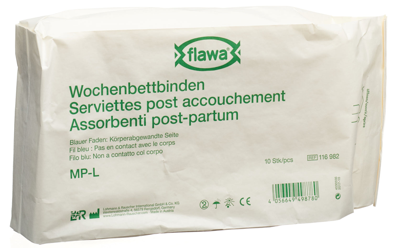 FLAWA Serviettes Hygiéniques Maxi Protection L 10 Pièces Douceur Absolue