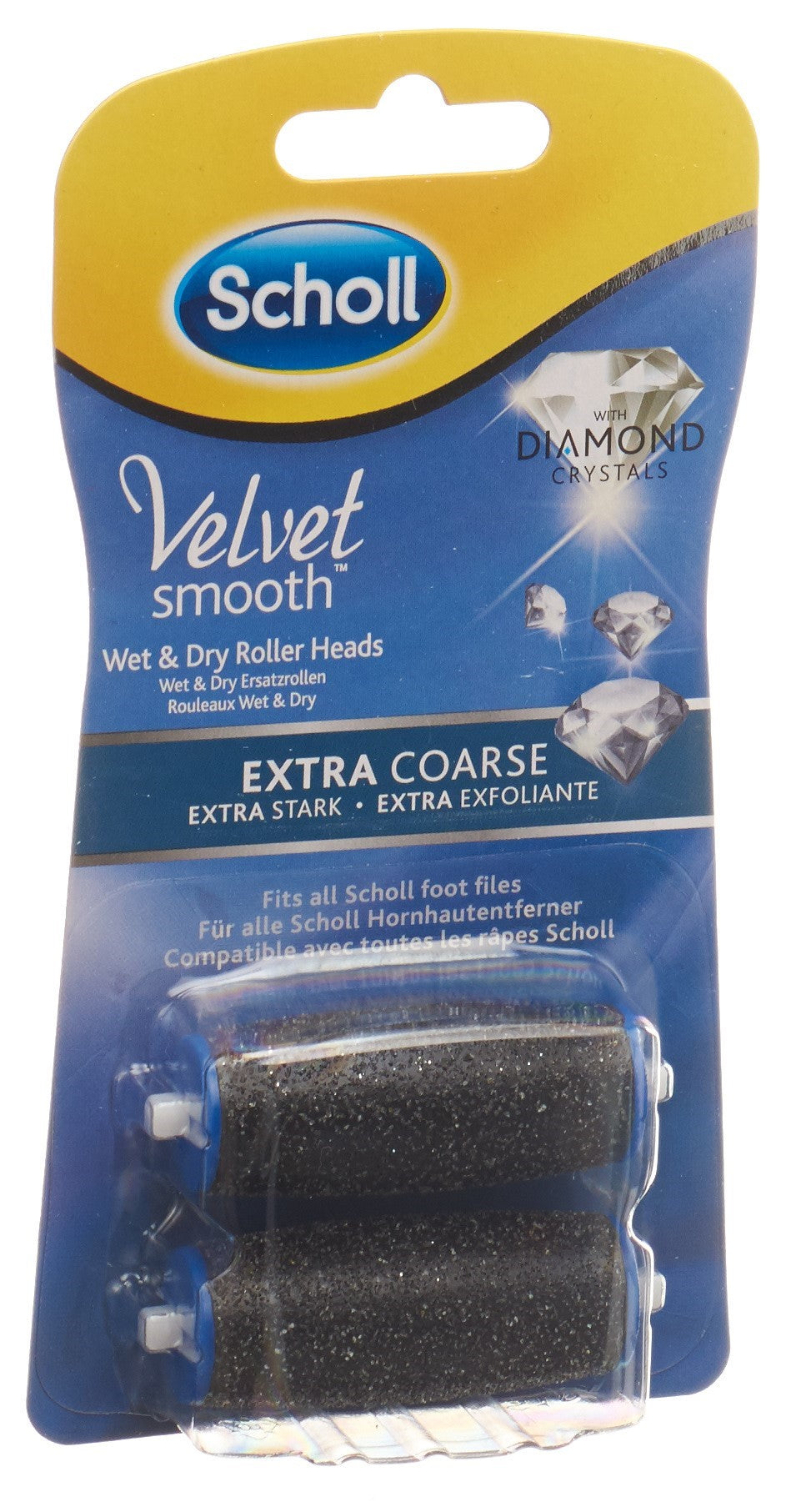 Scholl Velvet Smooth Râpe Électrique Exfoliante Diamant Lot 2 | Pieds Doux