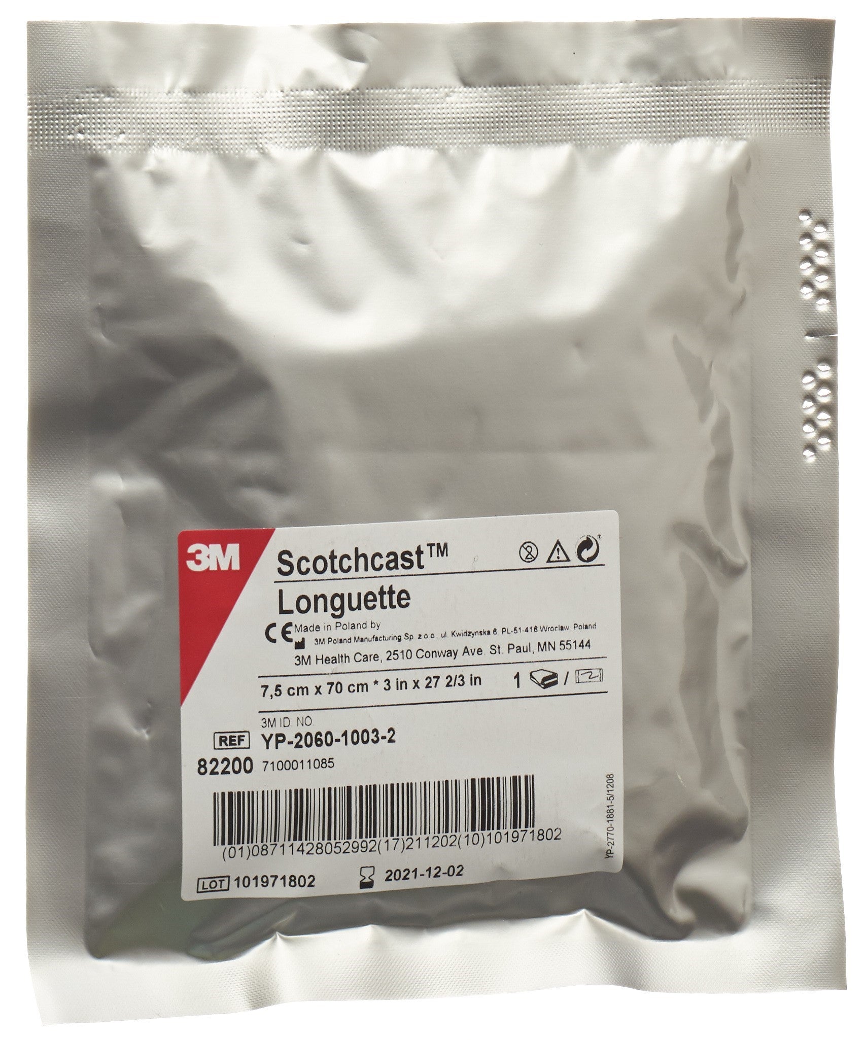 3M scotchcast plus longuette 7.5x70cm
