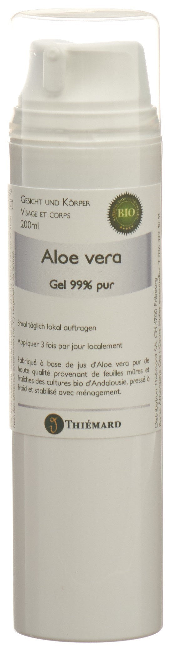 THIEMARD Gel Aloé Véra 99% Bio Apaisant Peau 200 ml