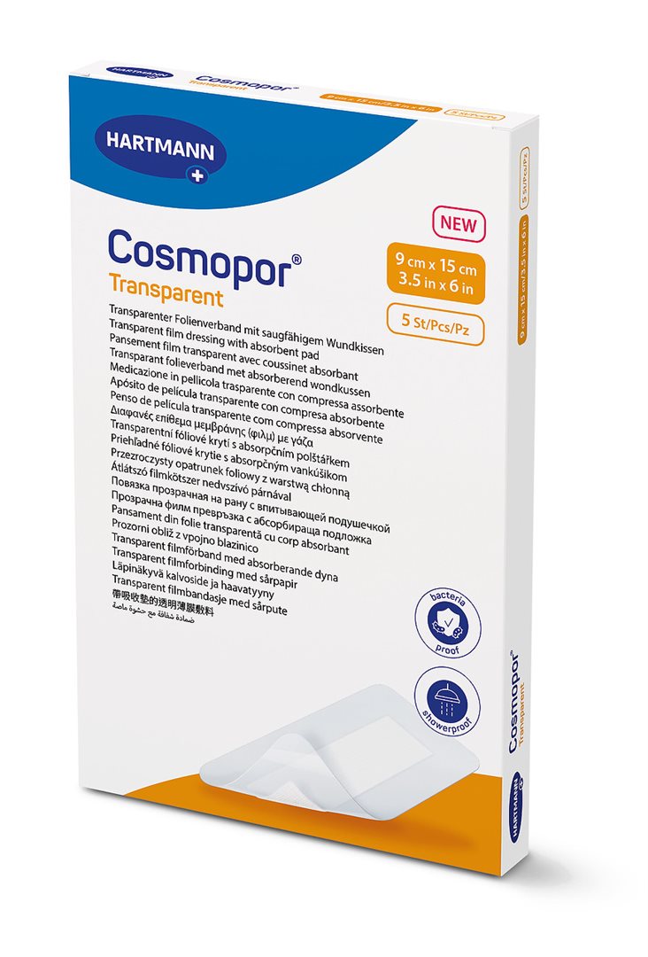 COSMOPOR Pansement Transparent Stérile 9x15cm | Lot de 5