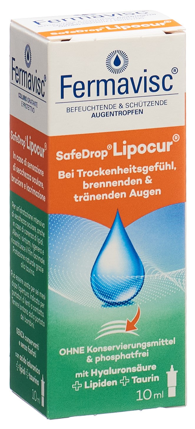 FERMAVISC SafeDrop Lipocur Gouttes Ophtalmiques Soulagement | Flacon 10 ml