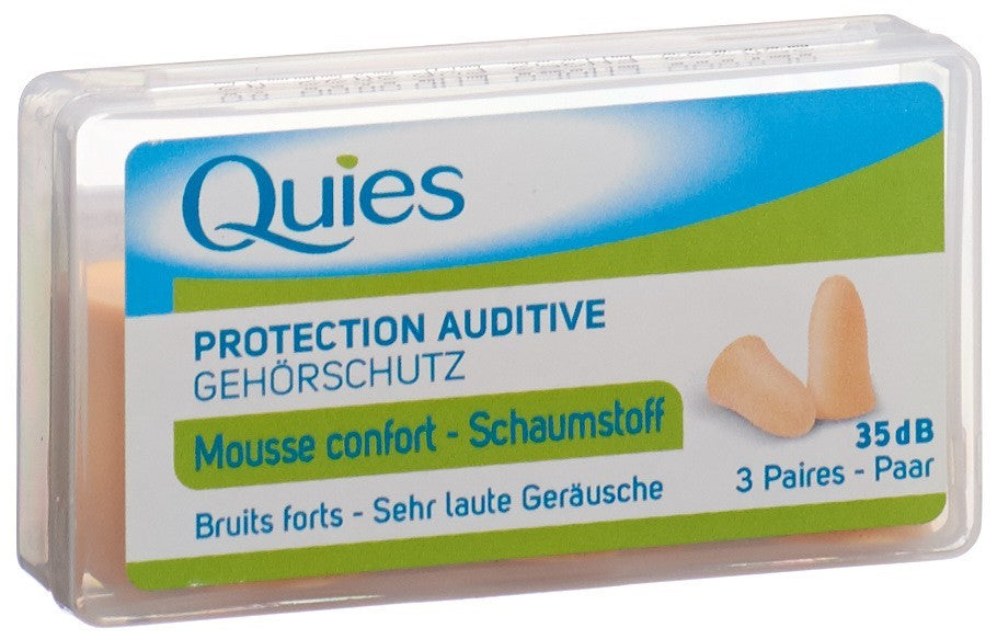 QUIES Tampons anti-bruit Mousse Chair 6 Pièces | Protection Auditive