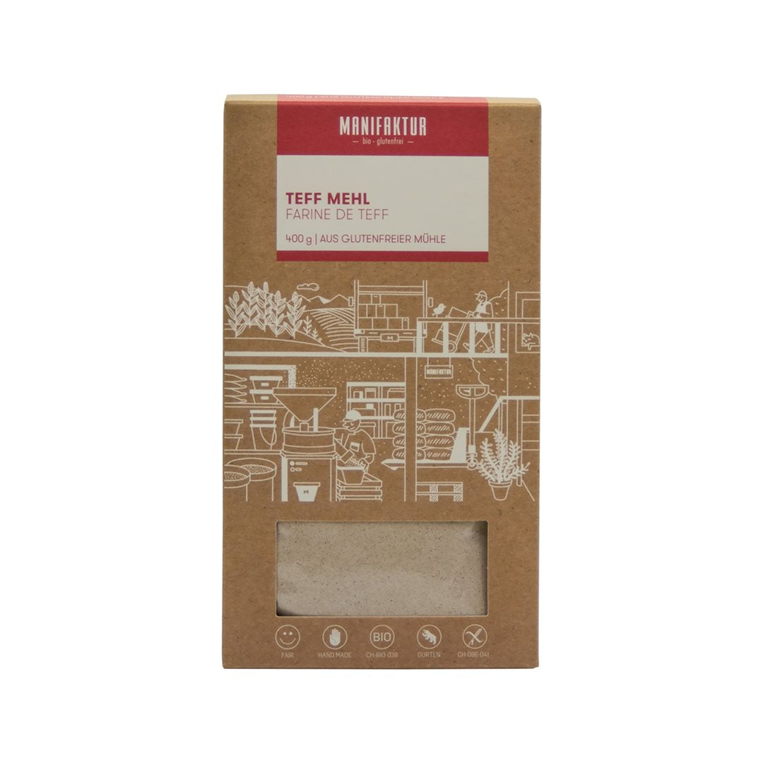 MANIFAKTUR Farine de Teff Bio 400 g | Sans Gluten, Riche en Fibres