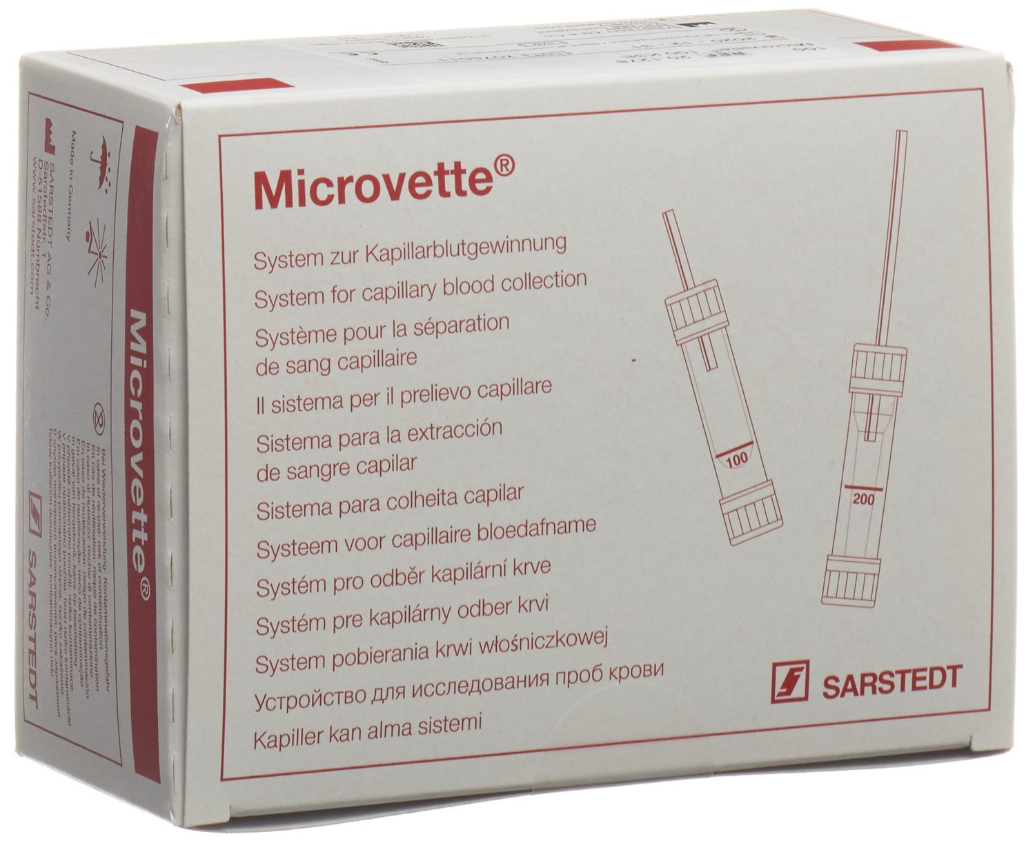 MICROVETTES 100 hématologie kalium EDTA 100 pce