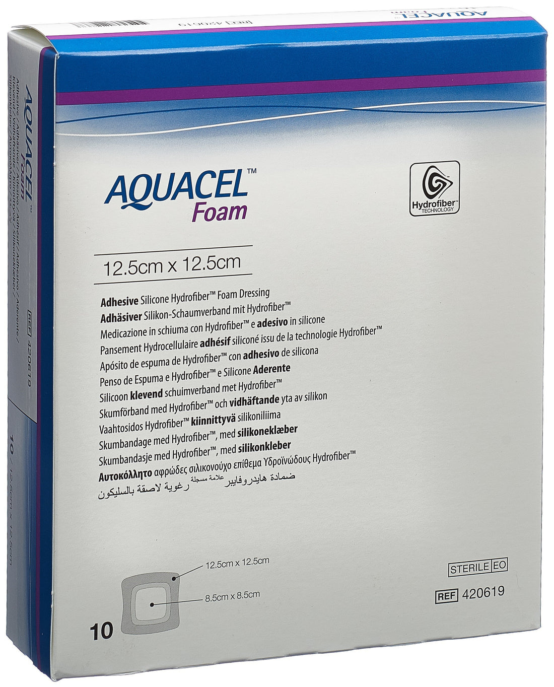 AQUACEL FOAM Pansement Adhésif Cicatrisation Rapide 12.5 x 12.5 cm 10 Pièces