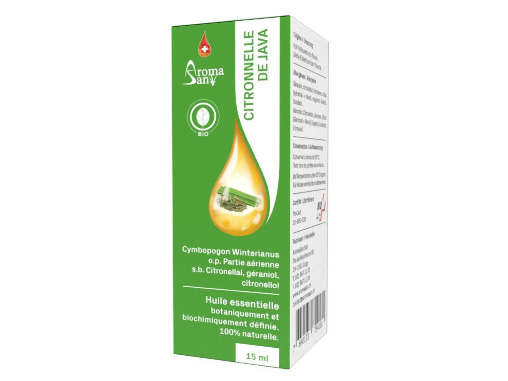 AROMASAN Huile Essentielle Citronnelle Java Bio 15 ml | Purifiante