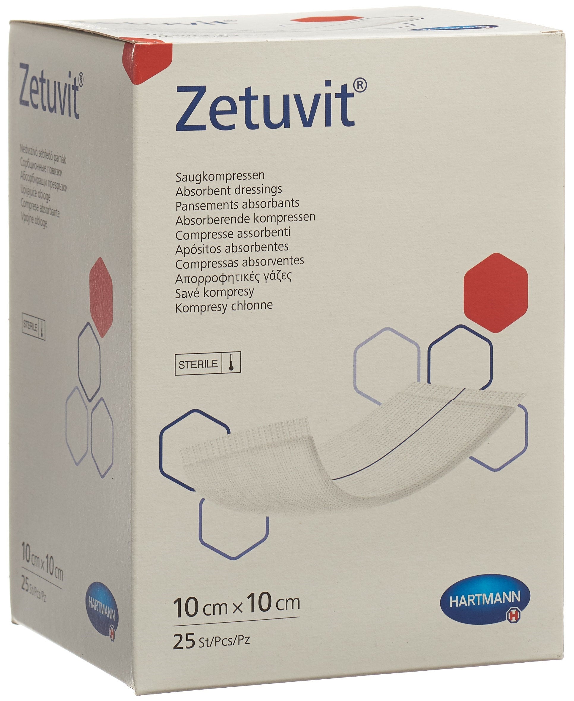 ZETUVIT compresse absorbante 10x10cm stér 25 pce