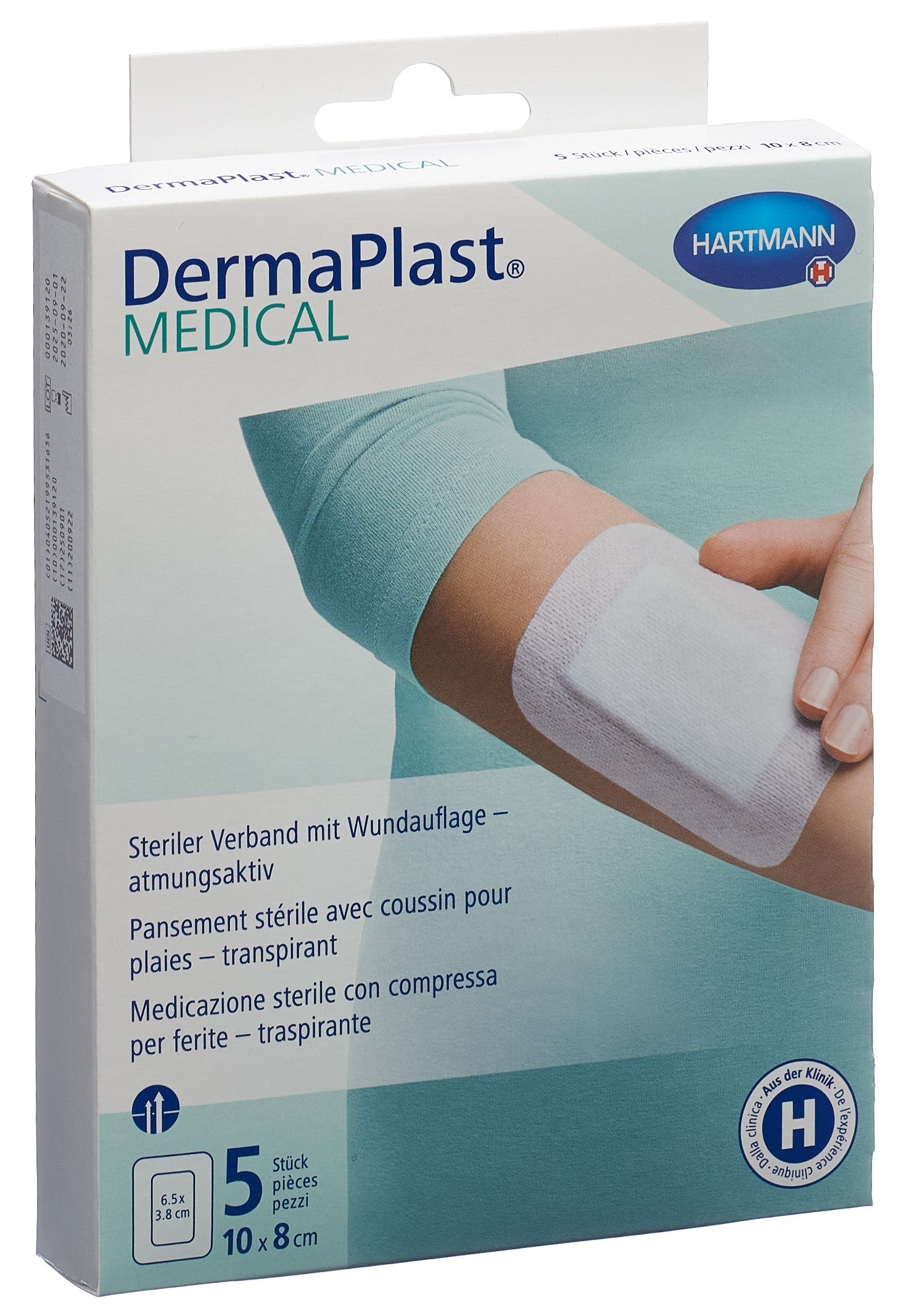 DERMAPLAST Pansements Non-Tissés Médicaux 10x8cm 5 Pièces | Soin Cicatrisant
