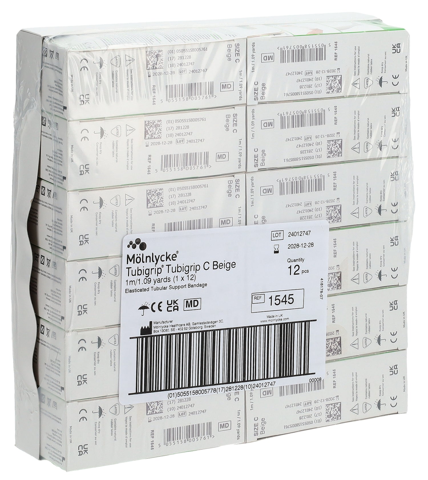 TUBIGRIP Bandage Tubulaire C 1m x 6.75cm Lot de 12 | Soutien et Compression