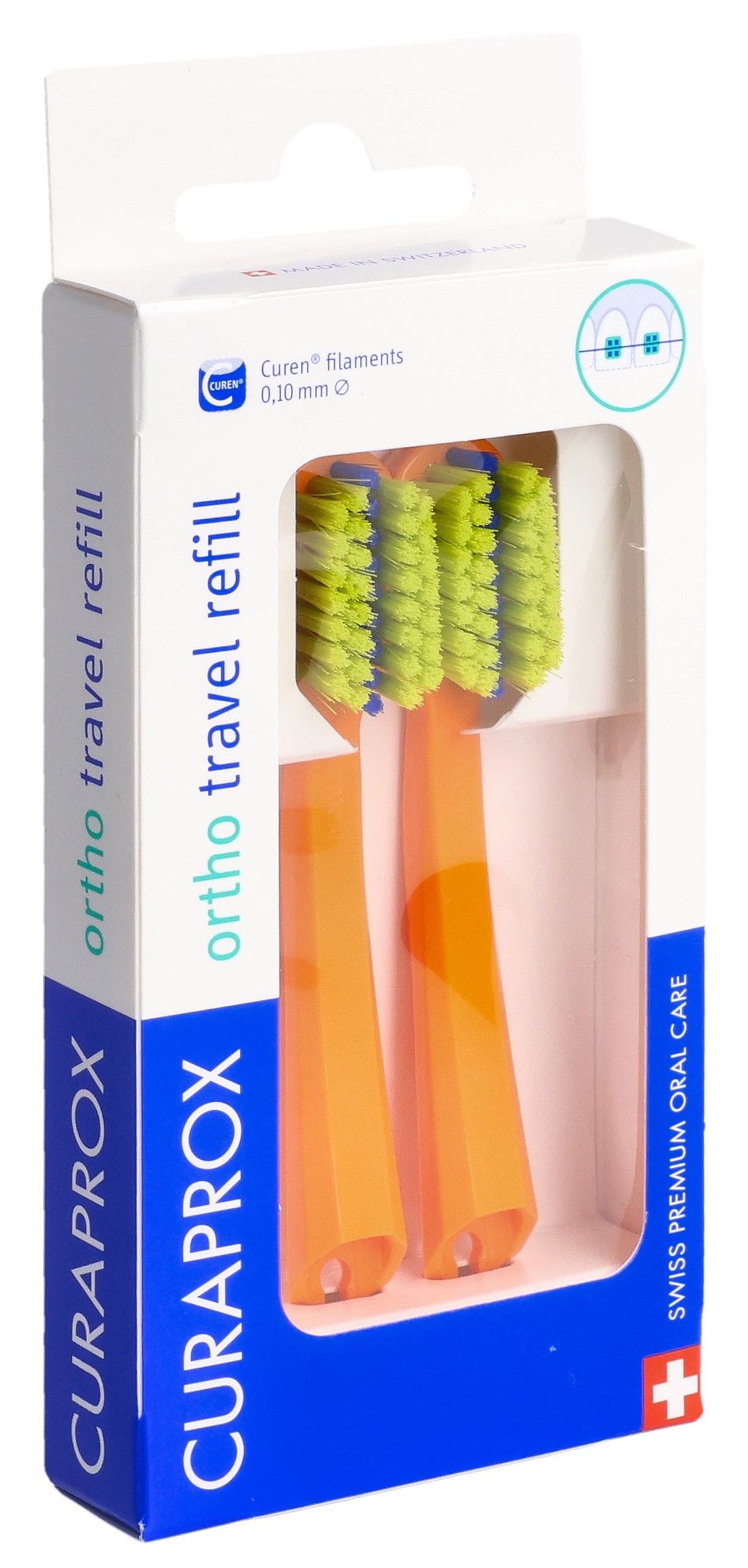 CURAPROX CS 5460 Set Voyage Orthodontie Recharge Orange | Brosse à Dents Souple