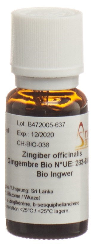 AROMASAN Huile Essentielle Gingembre Bio 15 ml | Bien-être Digestif