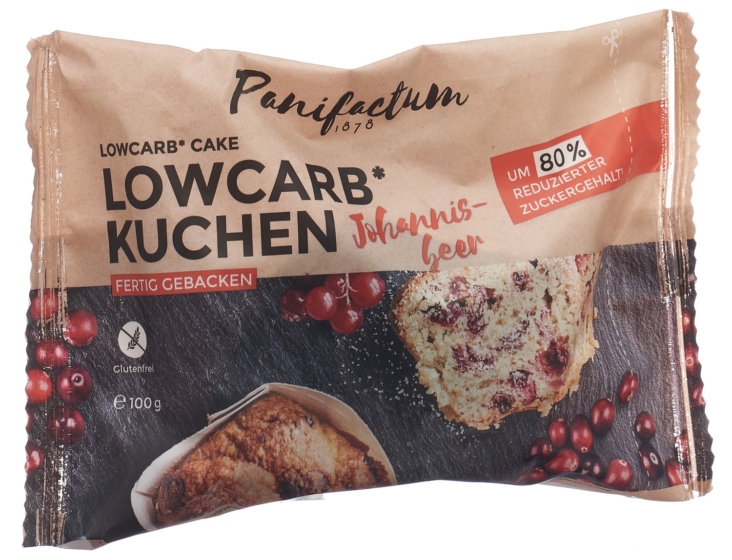 PaniFactum Lowcarb Gâteau Groseilles Sans Gluten 100 g | Gourmandise Saine