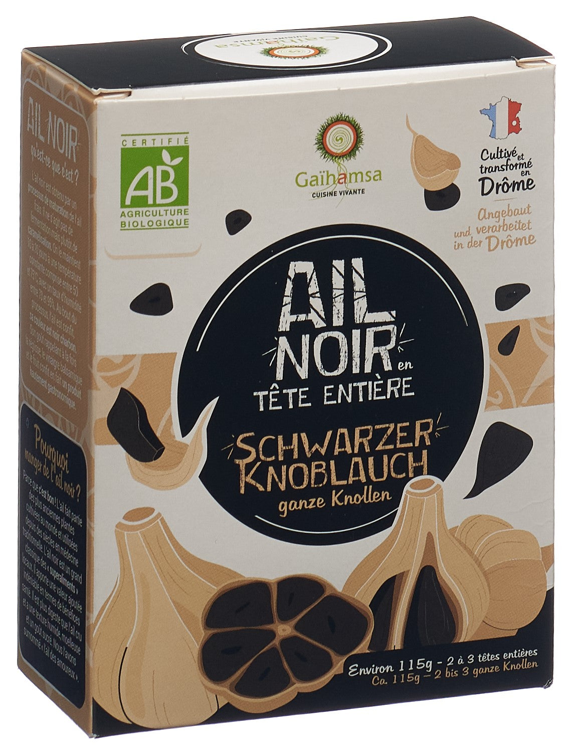 GAIHAMSA Ail Noir Bio Têtes Entières 2 Pièces | Complément Alimentaire