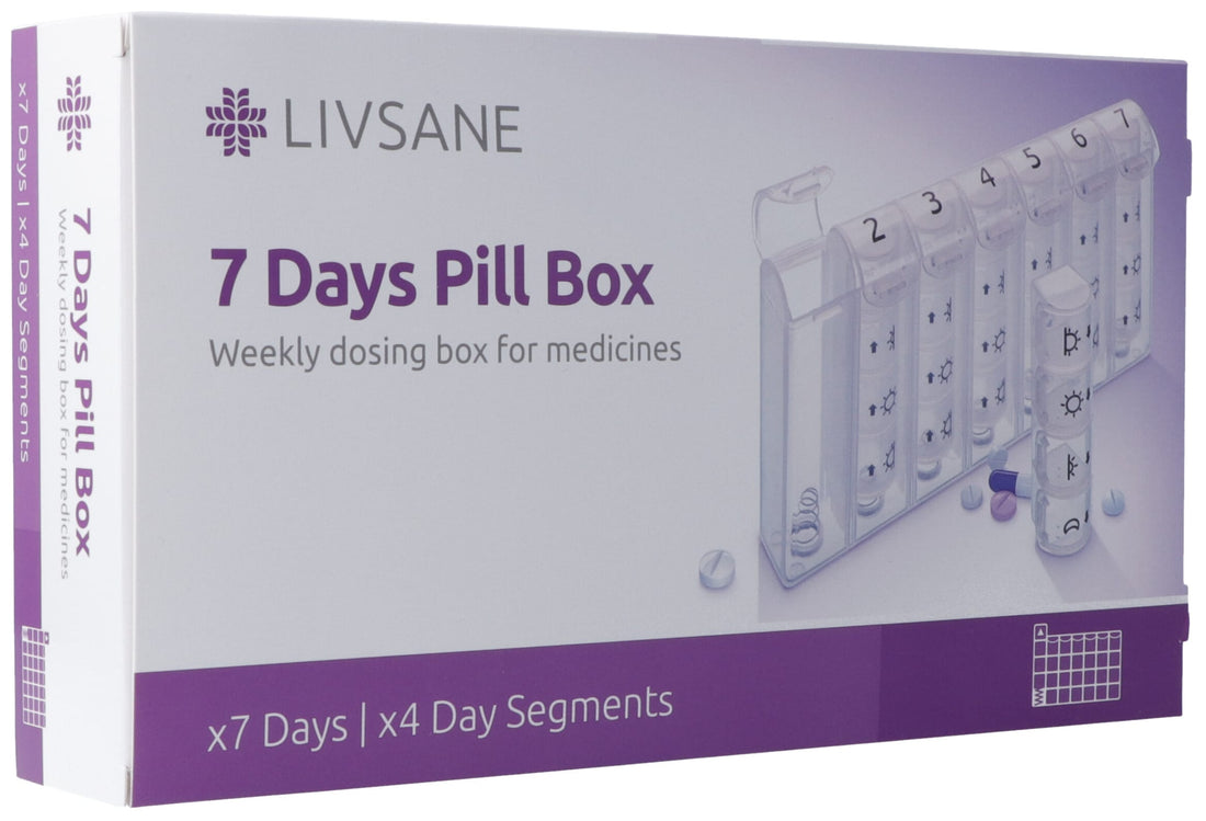 LIVSANE Pilulier Semainier Organisateur Médicaments | 7 Jours