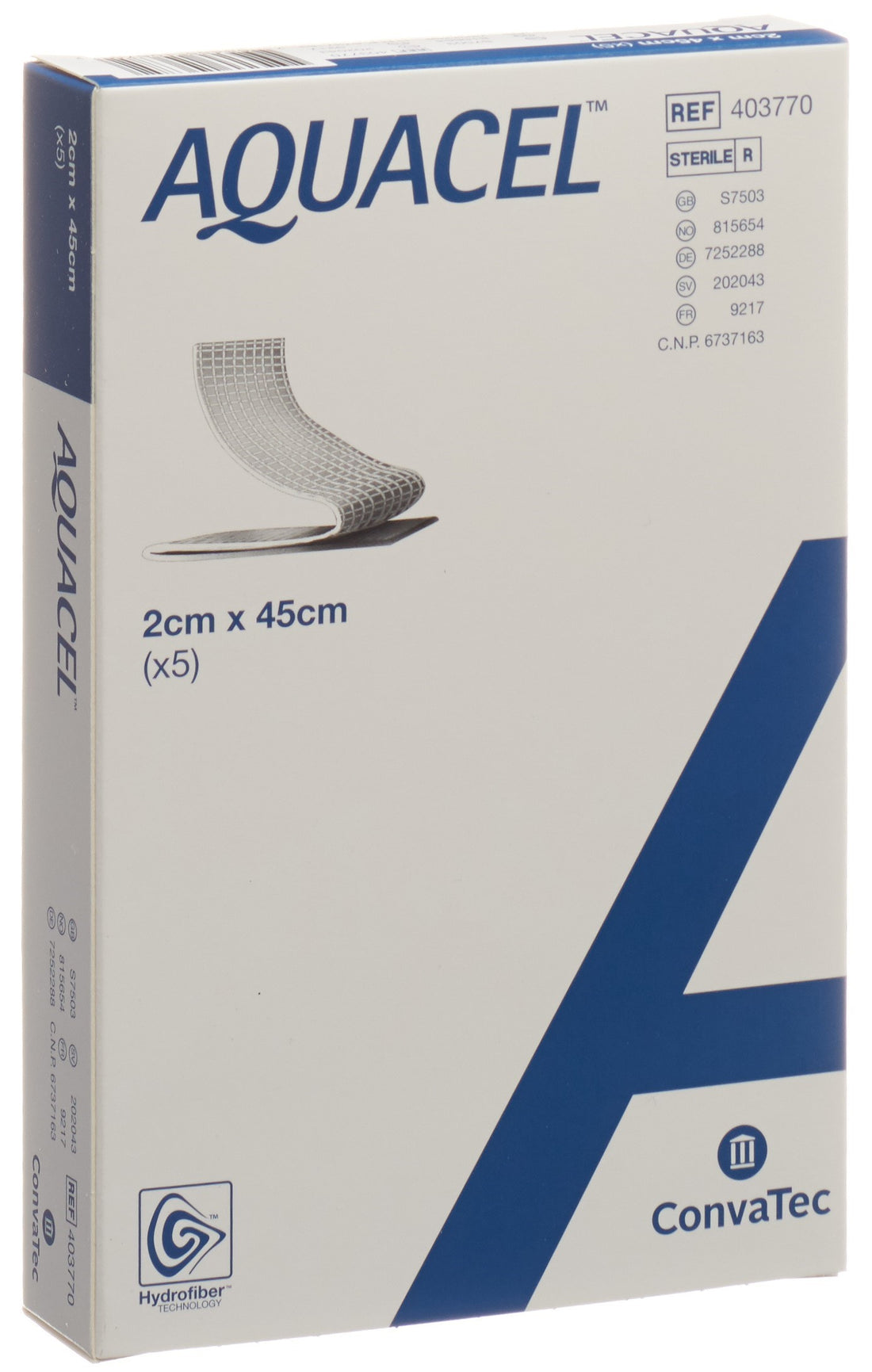 AQUACEL Hydrofiber Pansement Cicatrisant | 2 x 45 cm, 5 pièces