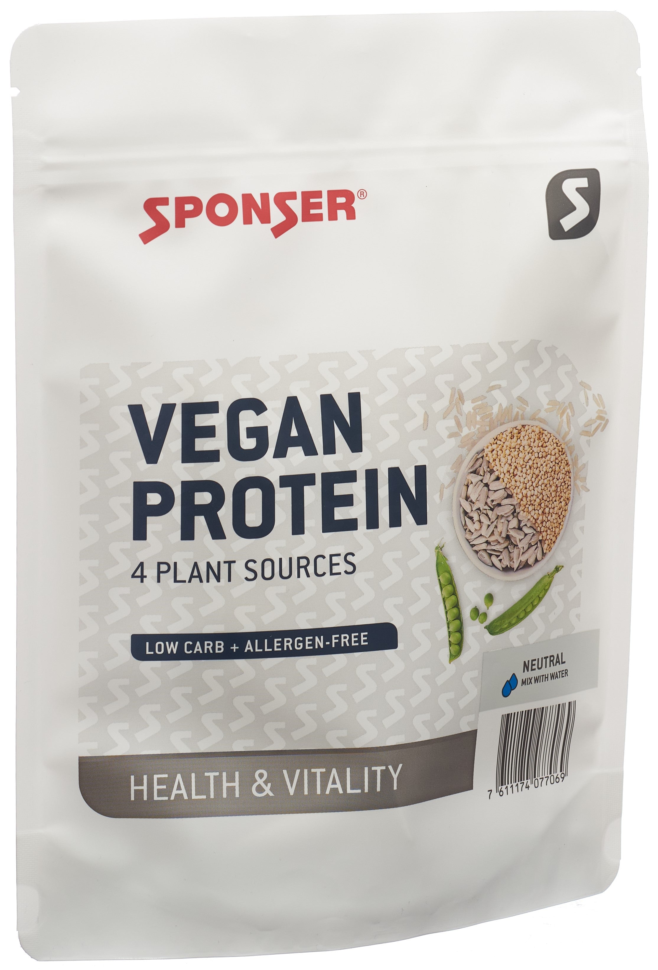 SPONSER Vegan Protein Neutre 480 g | Protéine Végétale Complète