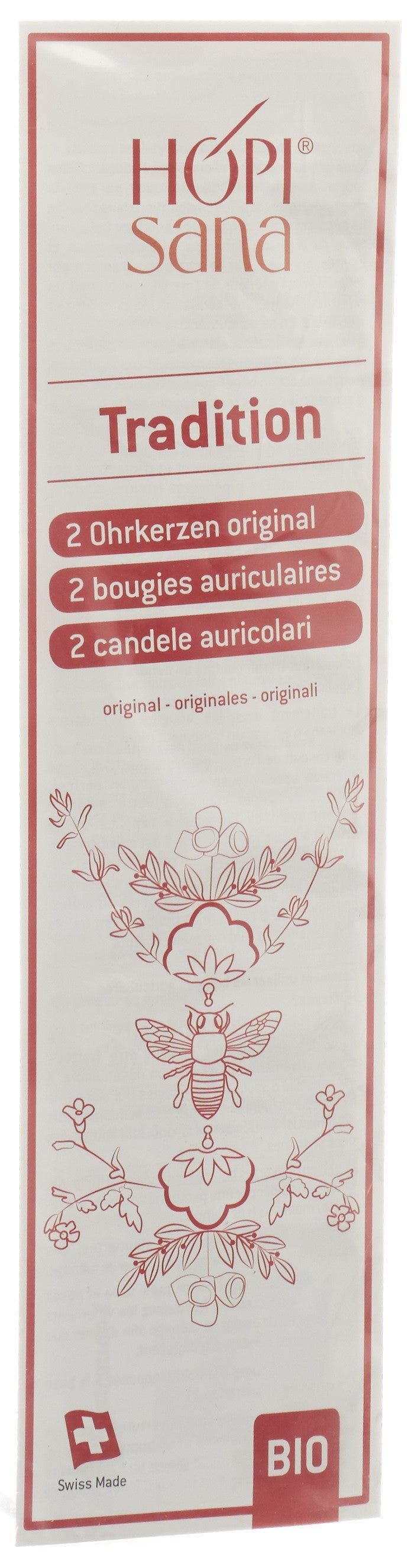 Hopisana Bougies Auriculaires Rouges Anti-Inflammatoires 2 Pièces