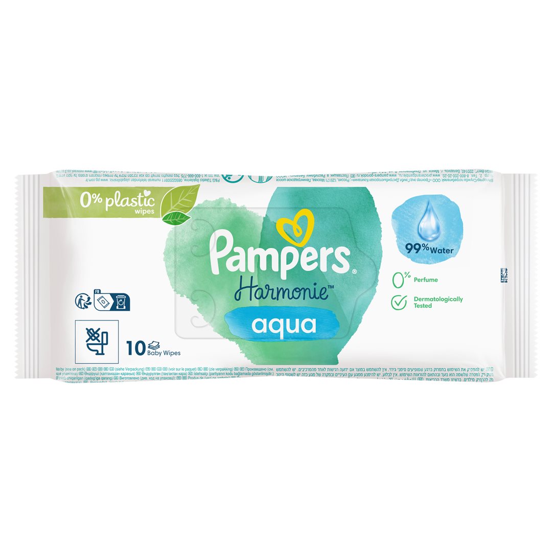 Pampers Lingettes Aqua Travelpack 10 pièces | Douceur &amp; Fraîcheur