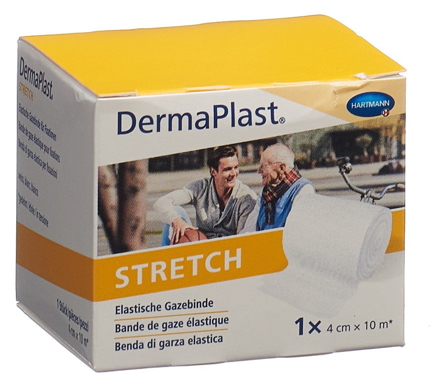 DERMAPLAST Bande Gaze Stretch 4 cm x 10 m Blanc Confortable | Soin Blessure