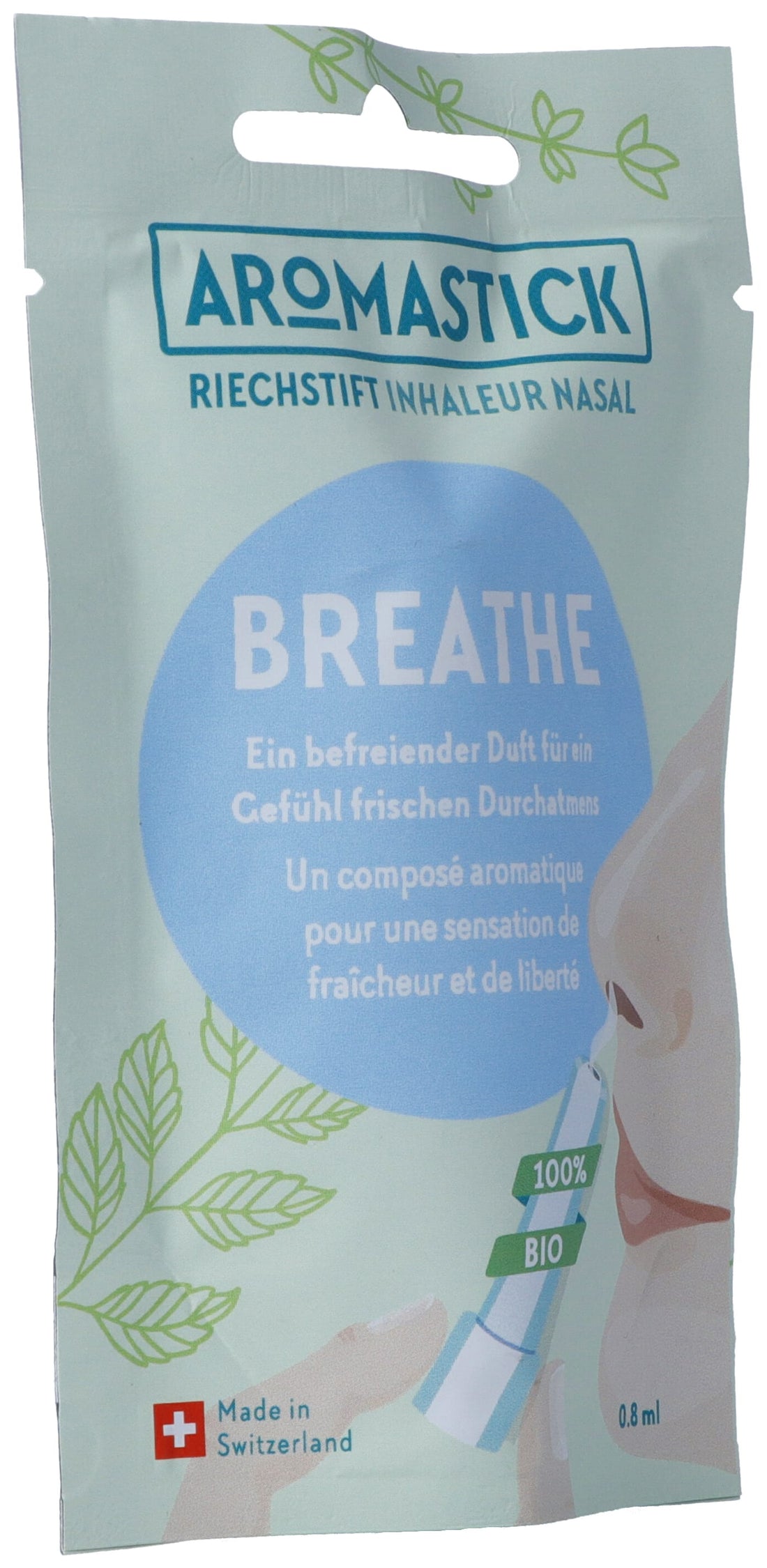 AROMASTICK Inhalateur Nasal Bio 100% Respiration | 1 Unité