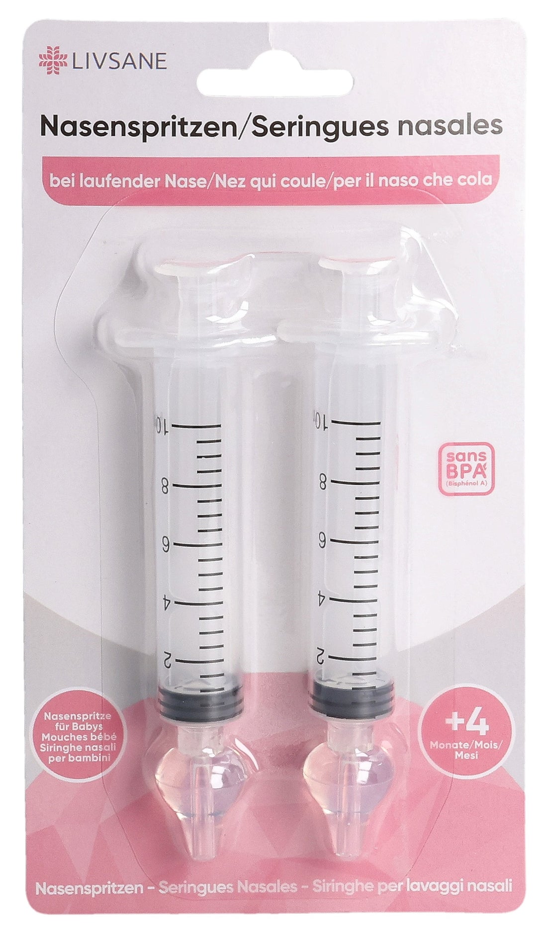 LIVSANE Seringues Nasales 2 pcs | Lavage nasal doux et efficace