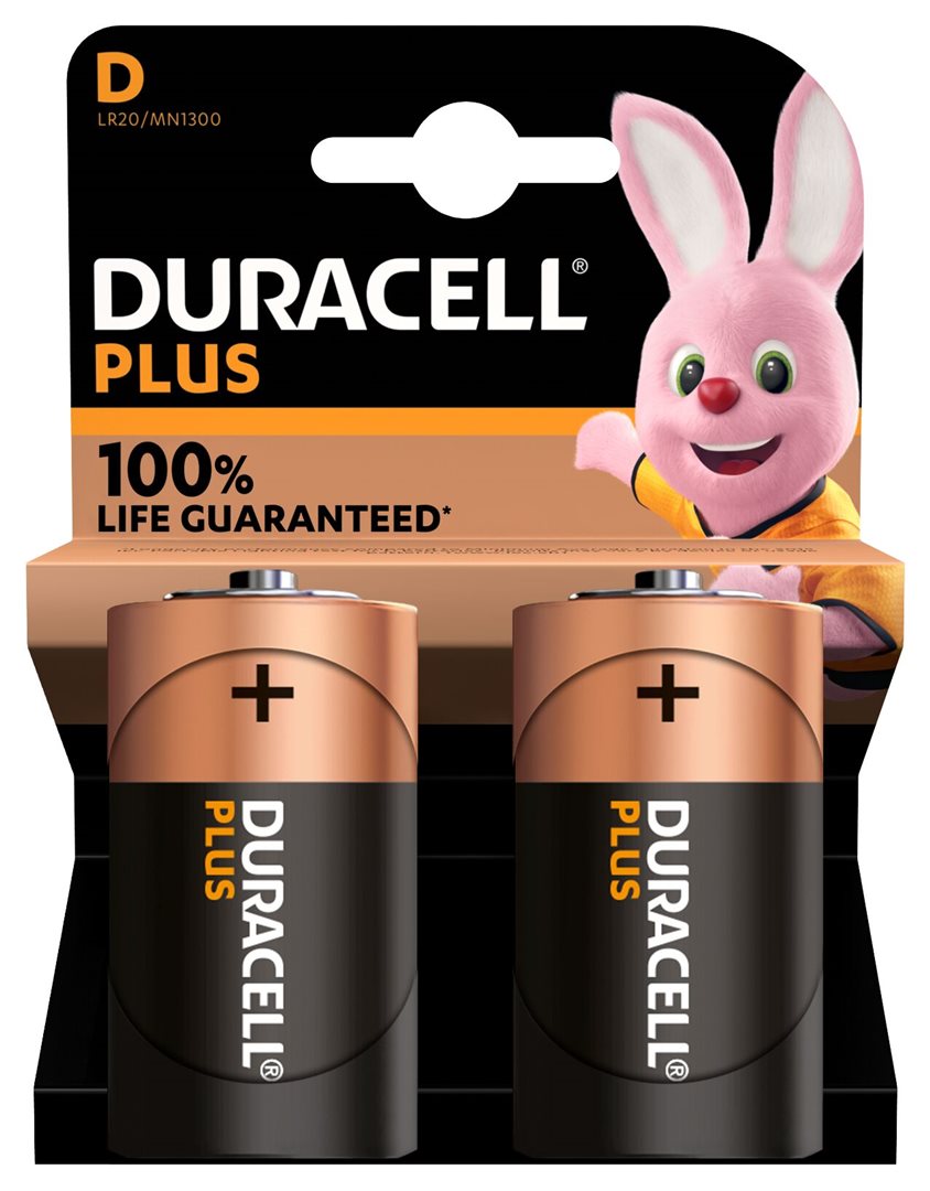 Duracell Pile Plus D LR20 2 Pièces Longue Durée | Énergie Fiable