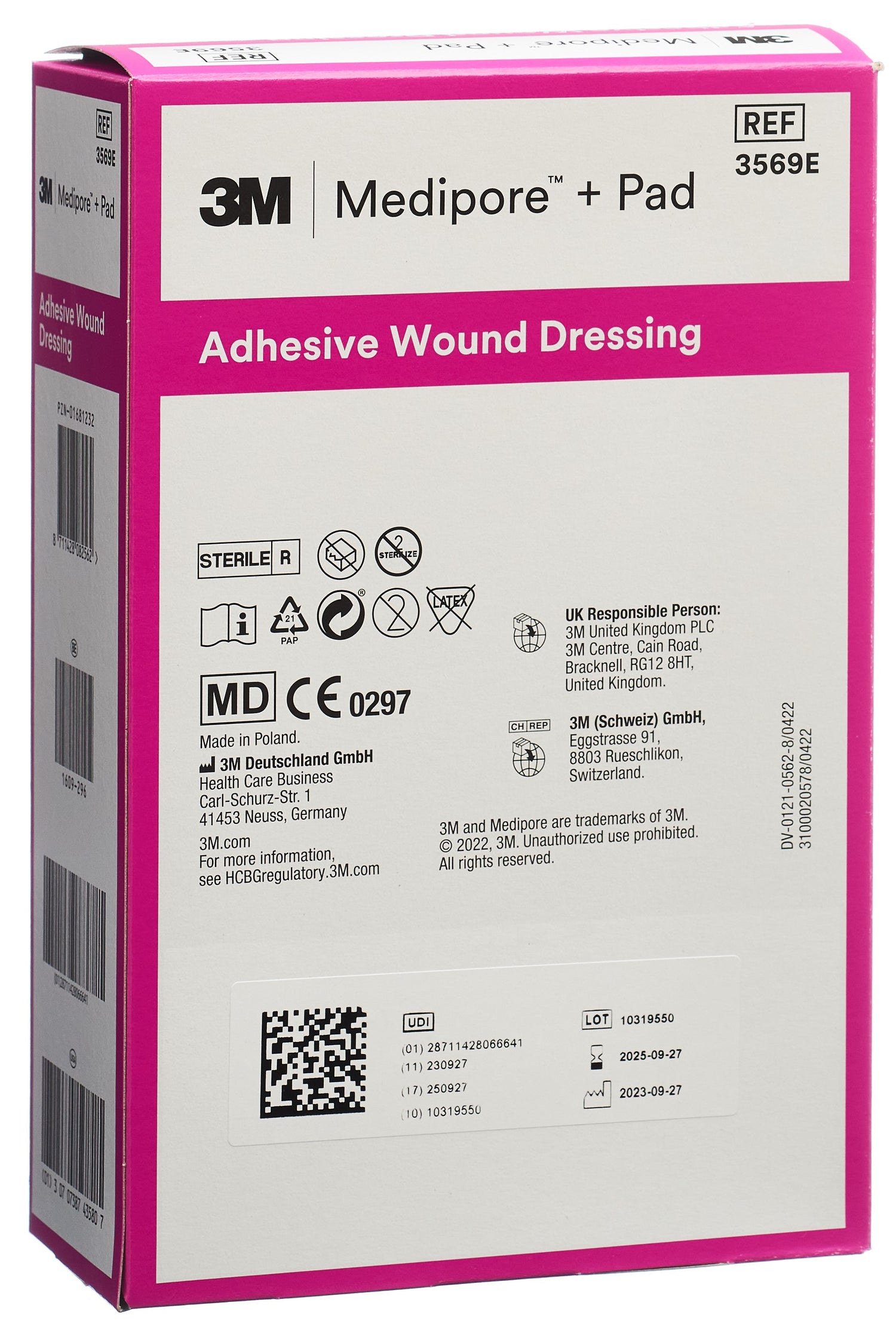 3M MEDIPORE+PAD 10x15cm compr 5x10.5cm (n) 25 pce